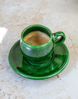 Tazekka Green Moroccan Ceramic Espresso Set