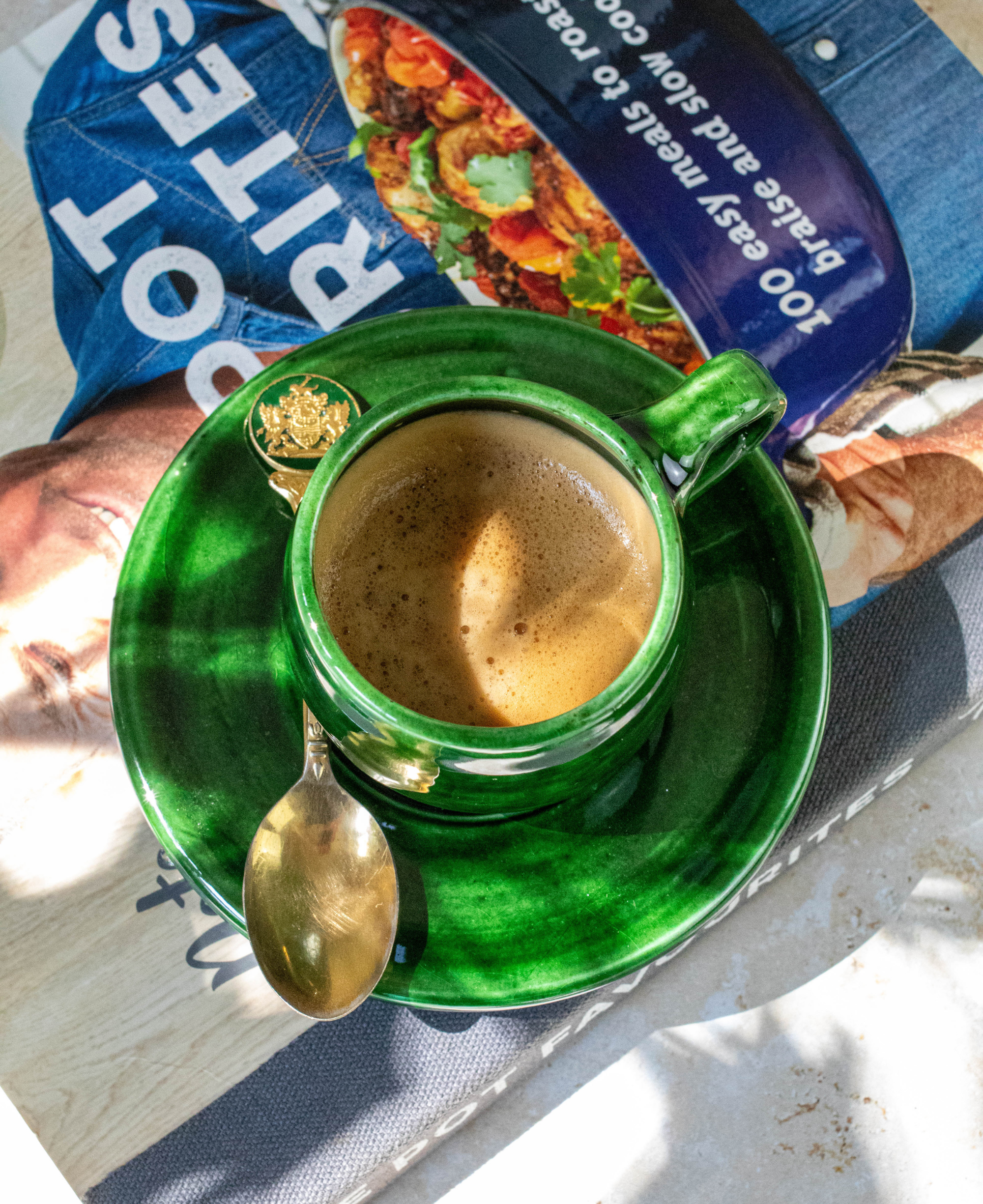 Tazekka Green Moroccan Ceramic Espresso Set