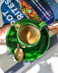 Tazekka Green Moroccan Ceramic Espresso Set
