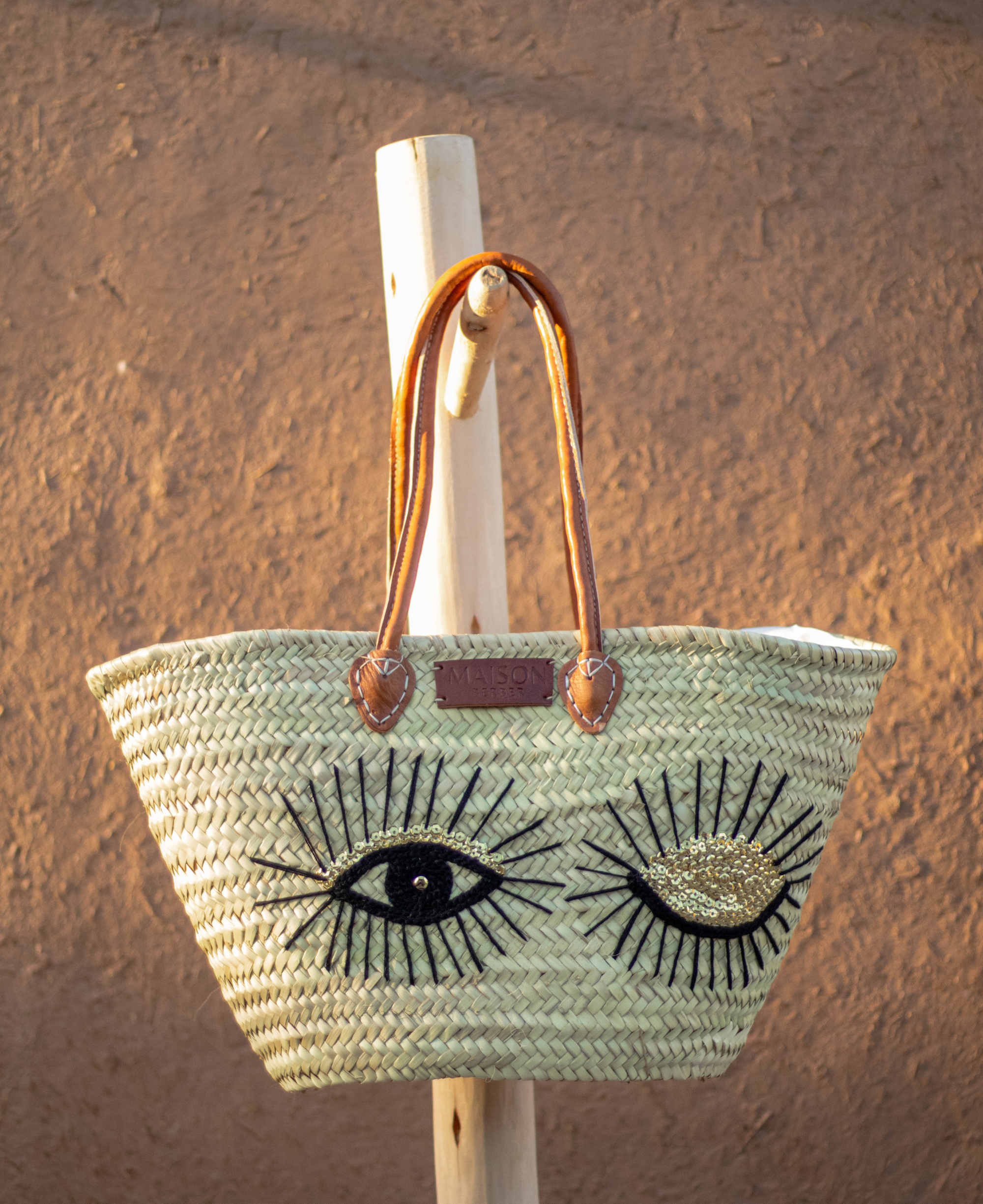 Hand Embroidered Market Basket