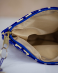 Tassel Clutch in Blue - Sleek Party Purse with Zip