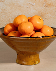Handmade Tamegroute Ochre Pedestal Bowl – Scalloped Rim
