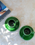 Tazekka Green Moroccan Ceramic Espresso Set