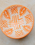 Handmade Moroccan Berber Eye Pedestal Bowl - Orange