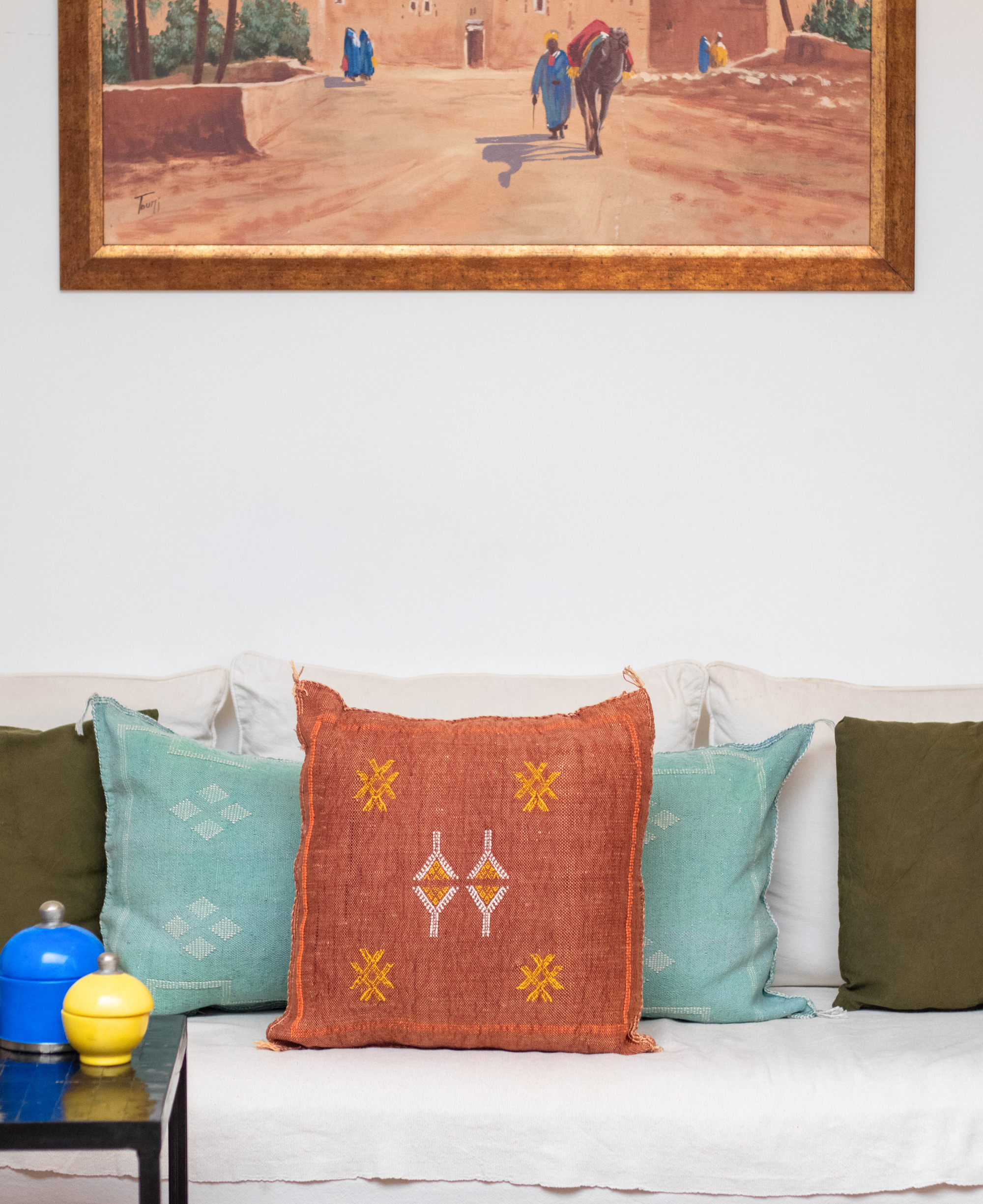 Handmade Moroccan Cactus Silk Cushion Cover - 19