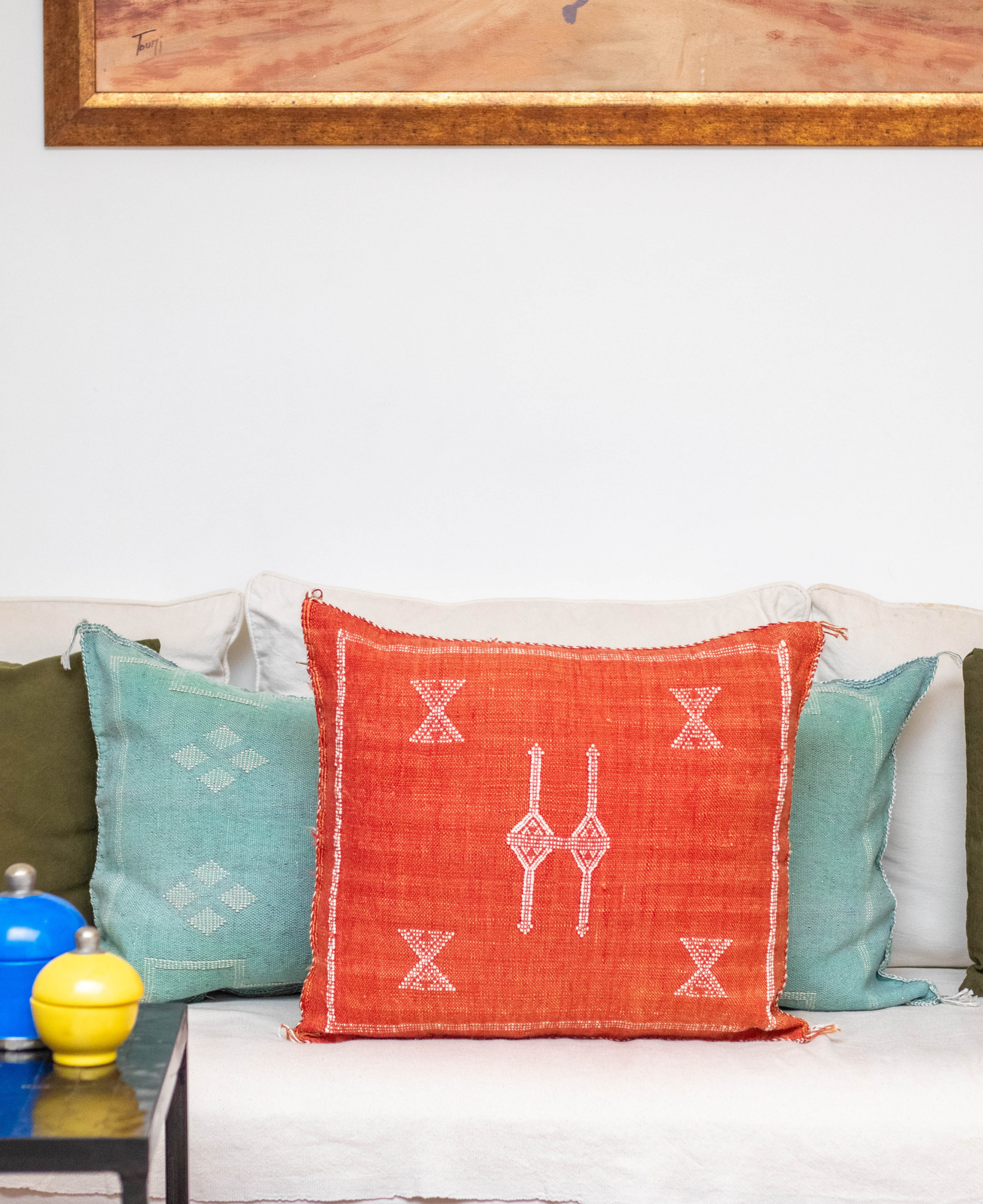 Handmade Moroccan Cactus Silk Cushion Cover - 29