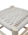 Handmade Moroccan Craft Stool - Braided Macrame Seat
