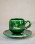 Tazekka Green Moroccan Ceramic Espresso Set