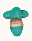 Moroccan Babouche Slippers, Dark Duck Egg