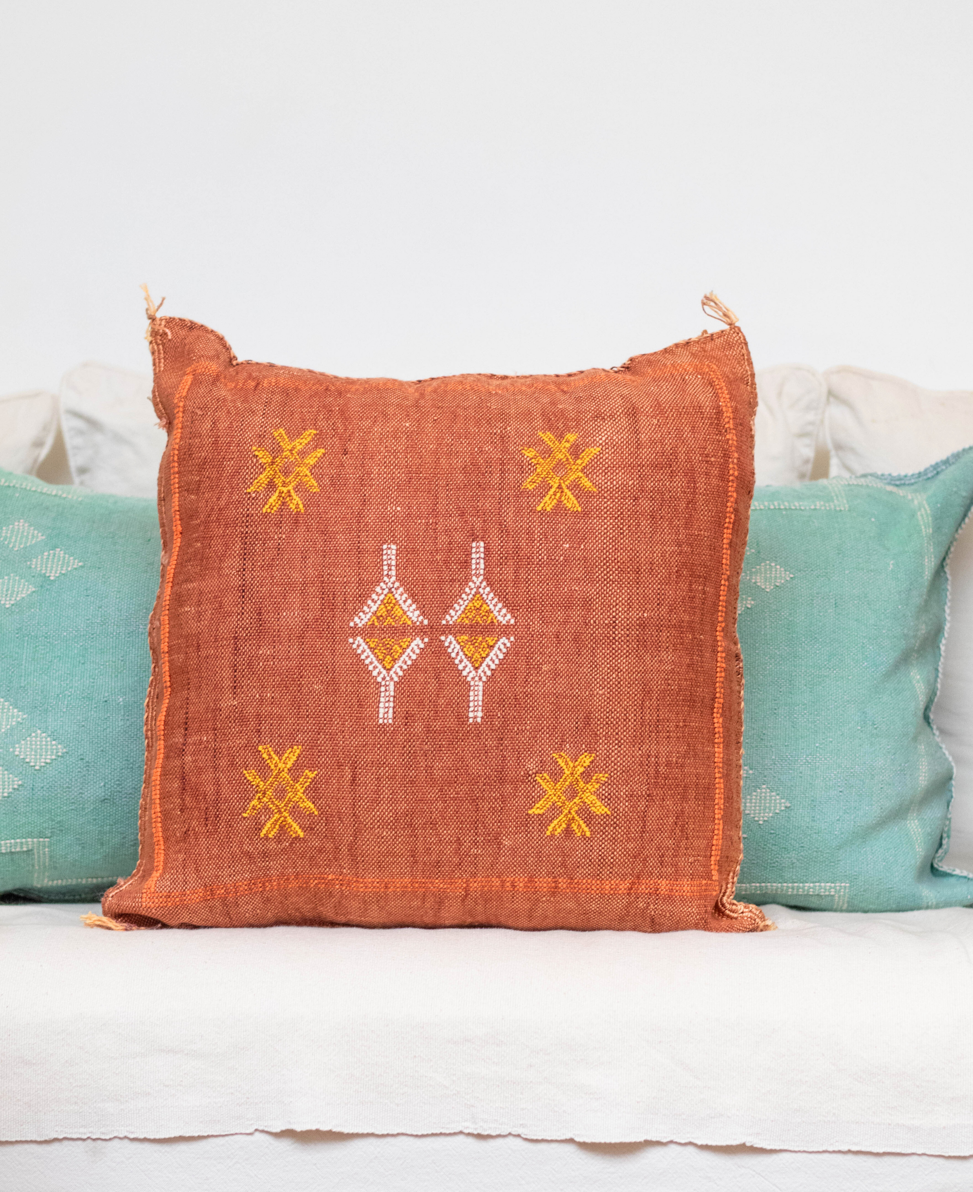 Handmade Moroccan Cactus Silk Cushion Cover - 19