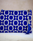 Tassel Clutch in Blue - Sleek Party Purse with Zip