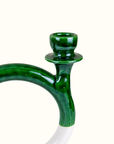 Handmade Green Ceramic Glazed Candlestick Candleholder