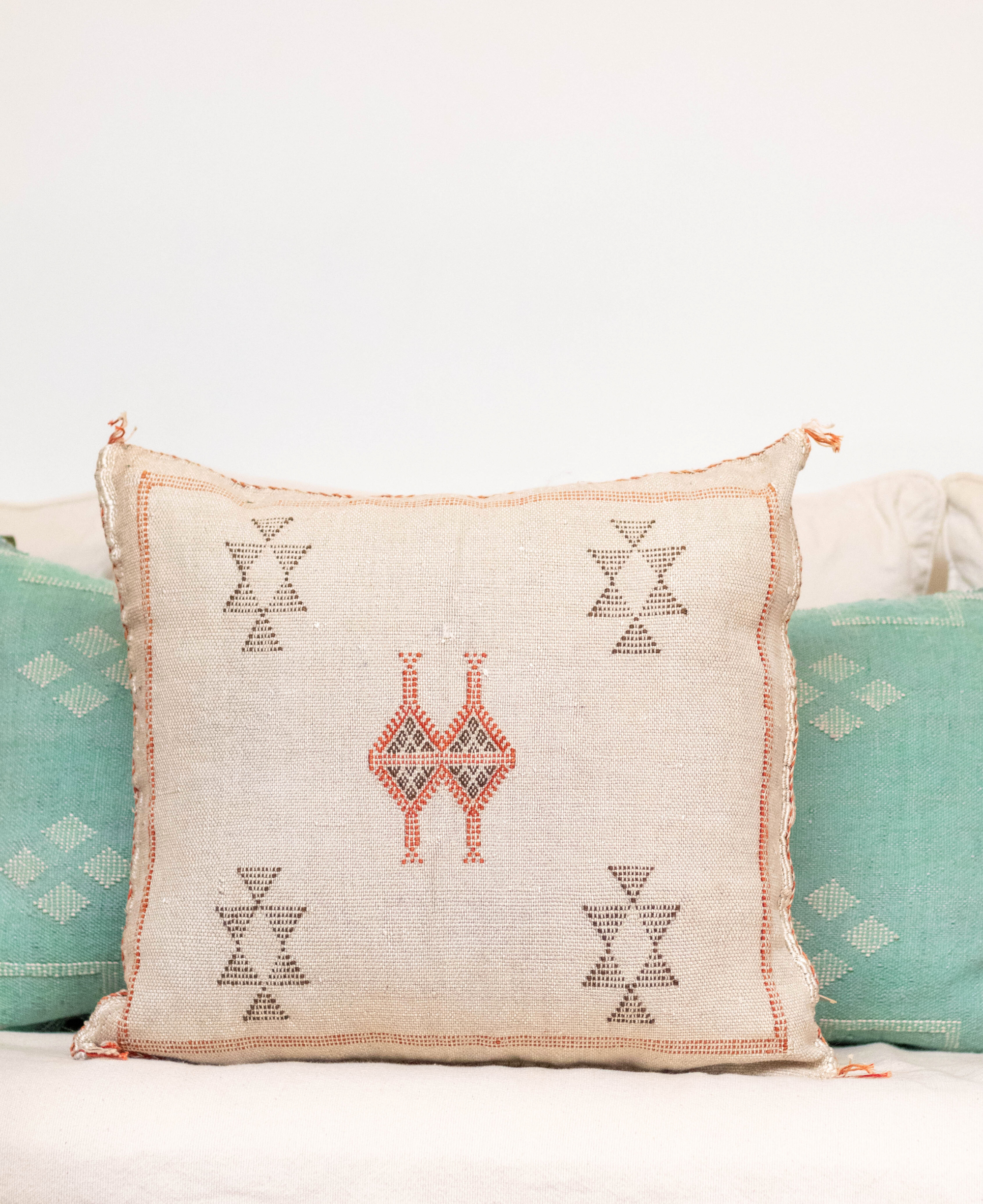 Handmade Moroccan Cactus Silk Cushion Cover - 20