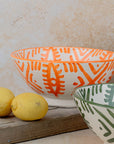 Handmade Moroccan Berber Eye Pedestal Bowl - Orange