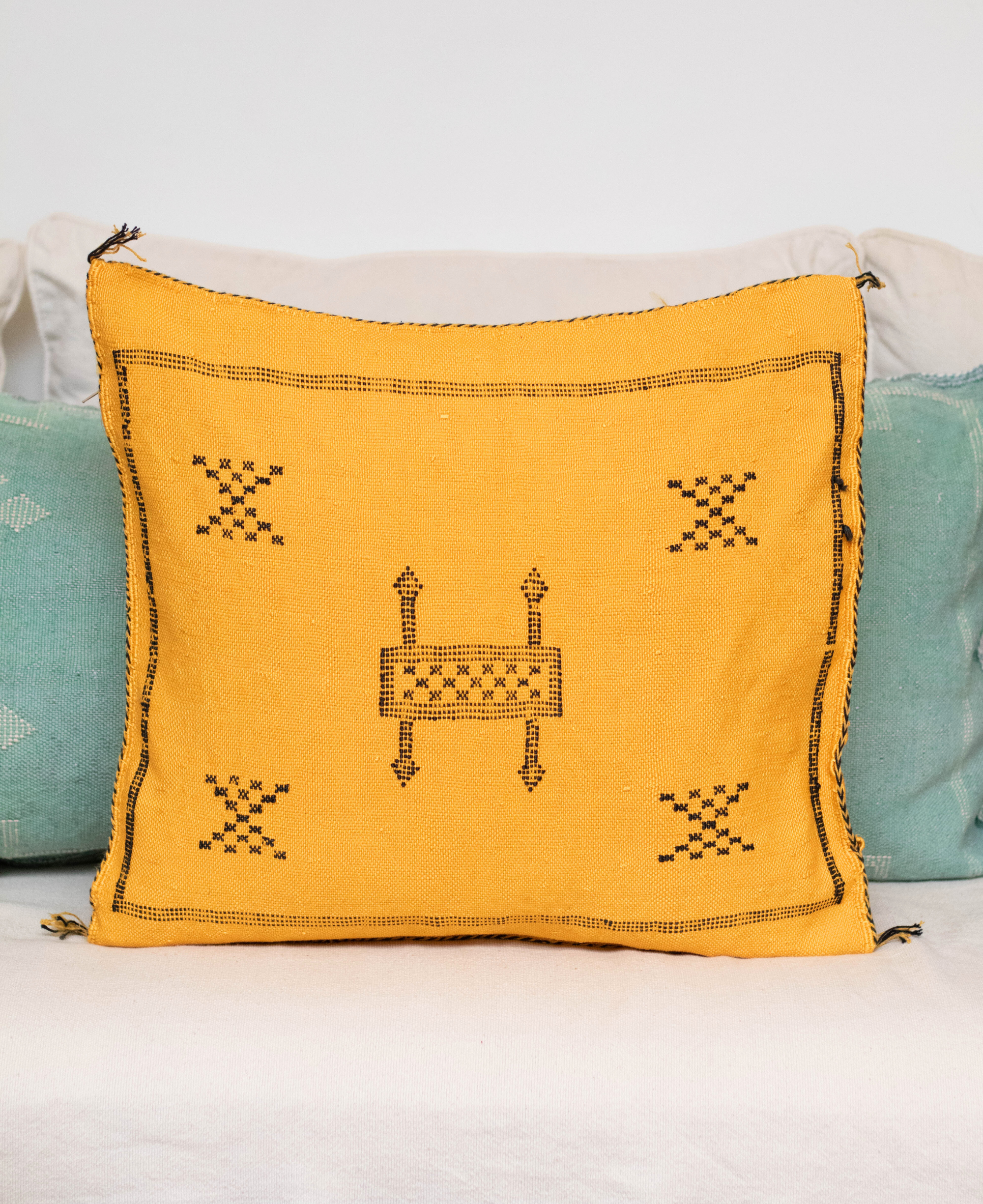 Handmade Moroccan Cactus Silk Cushion Cover - 10