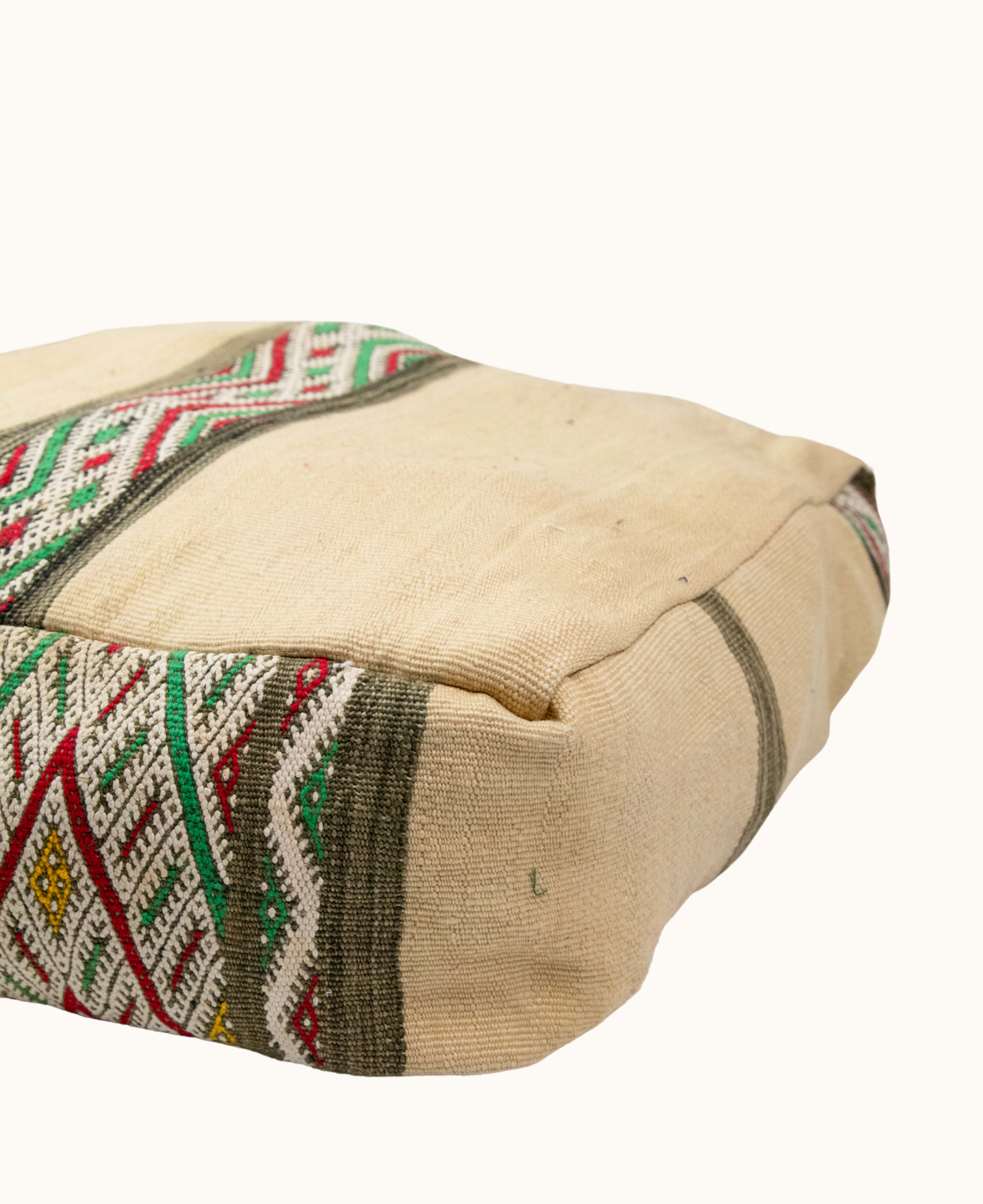 Handmade Moroccan Pouf Floor Cushion - Boho Vintage Floor Pouf