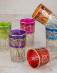 Moroccan Tea Glasses – Multicolour Gold Set of 6