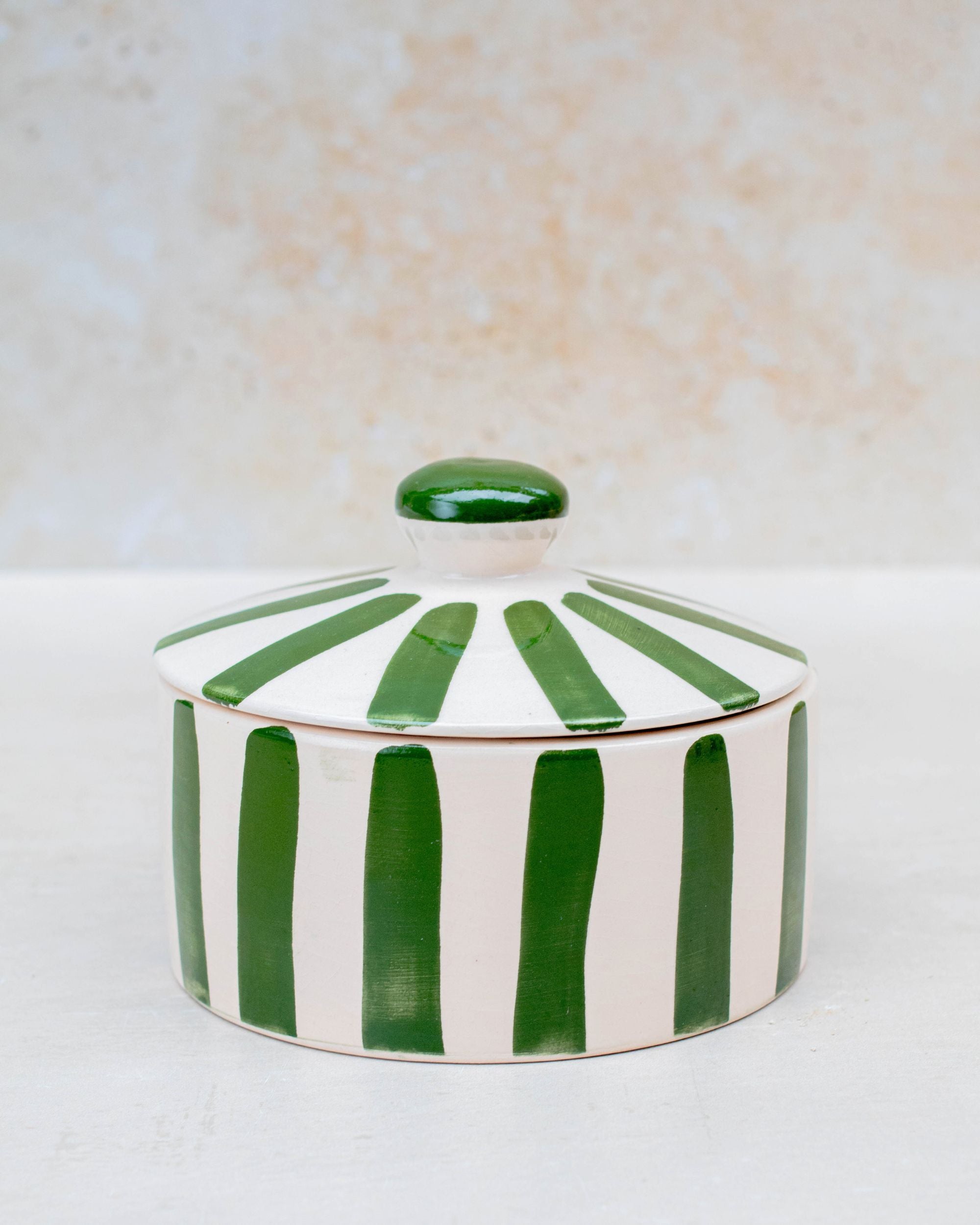 Moroccan Striped Lidded Pot