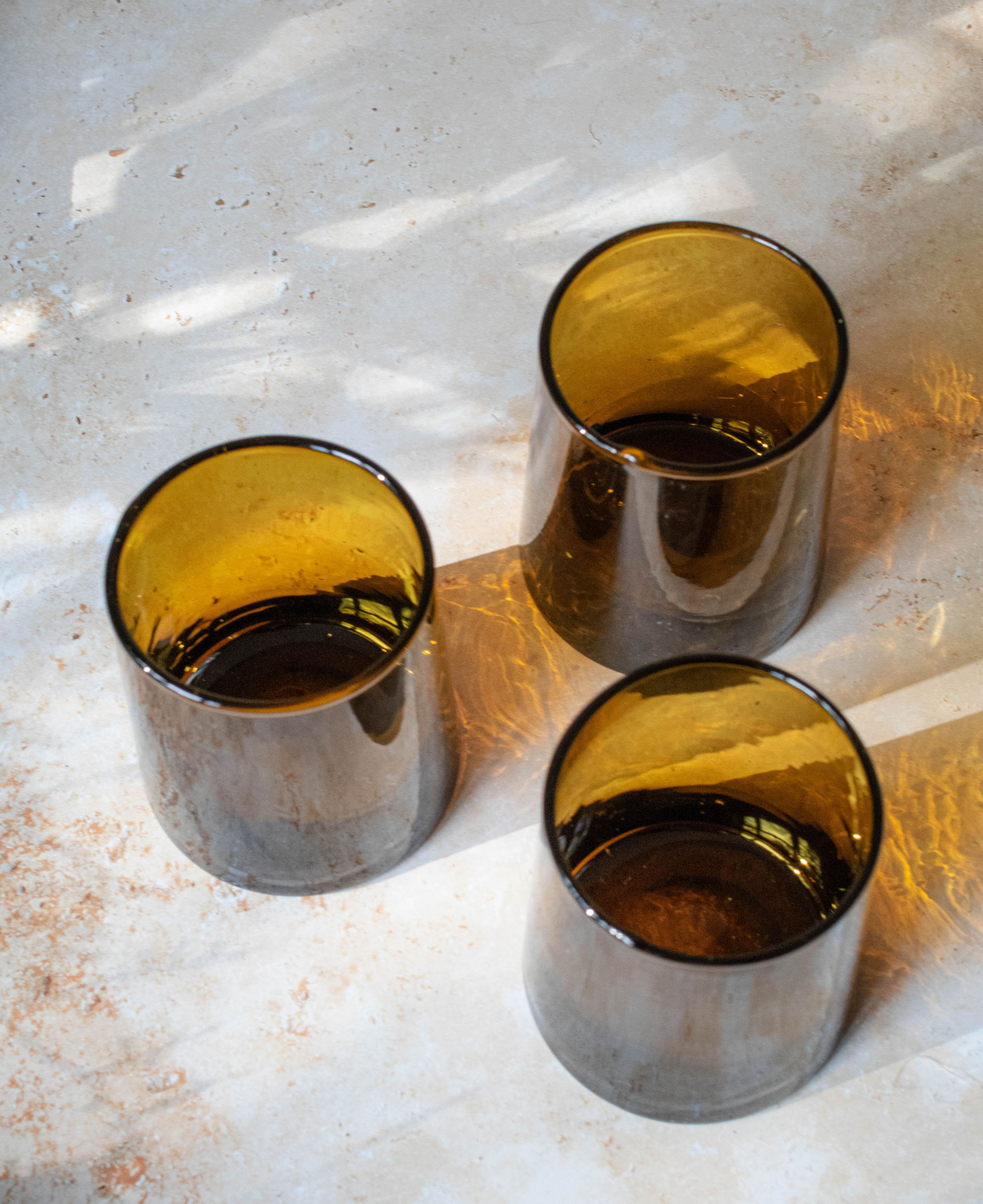 Recycled Moroccan Amber Tumbler/Highball Glass