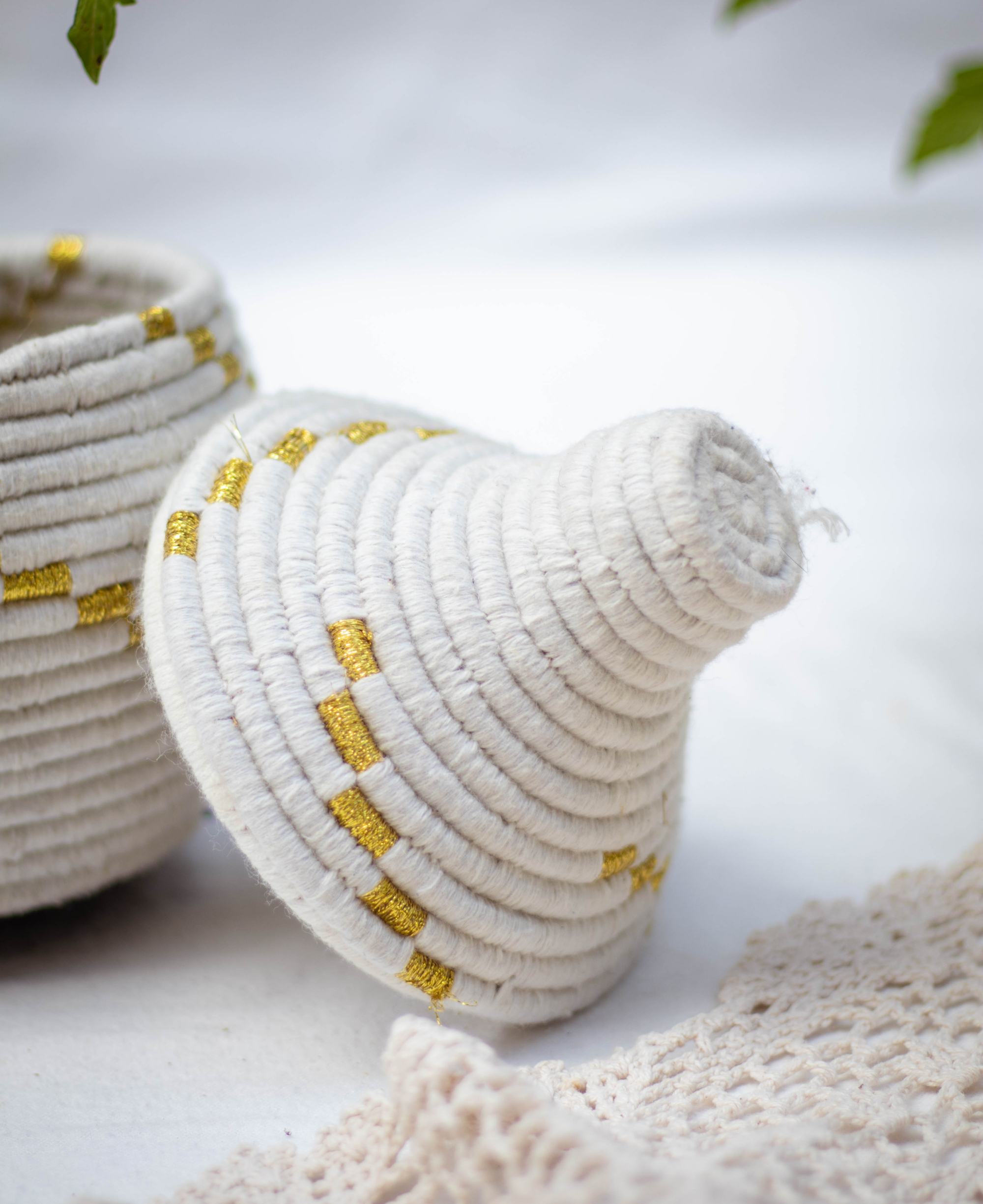 Hand-Woven Moroccan Wool Pot - 029