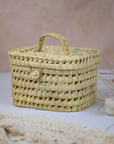 Handwoven Wicker Storage Basket with Lid
