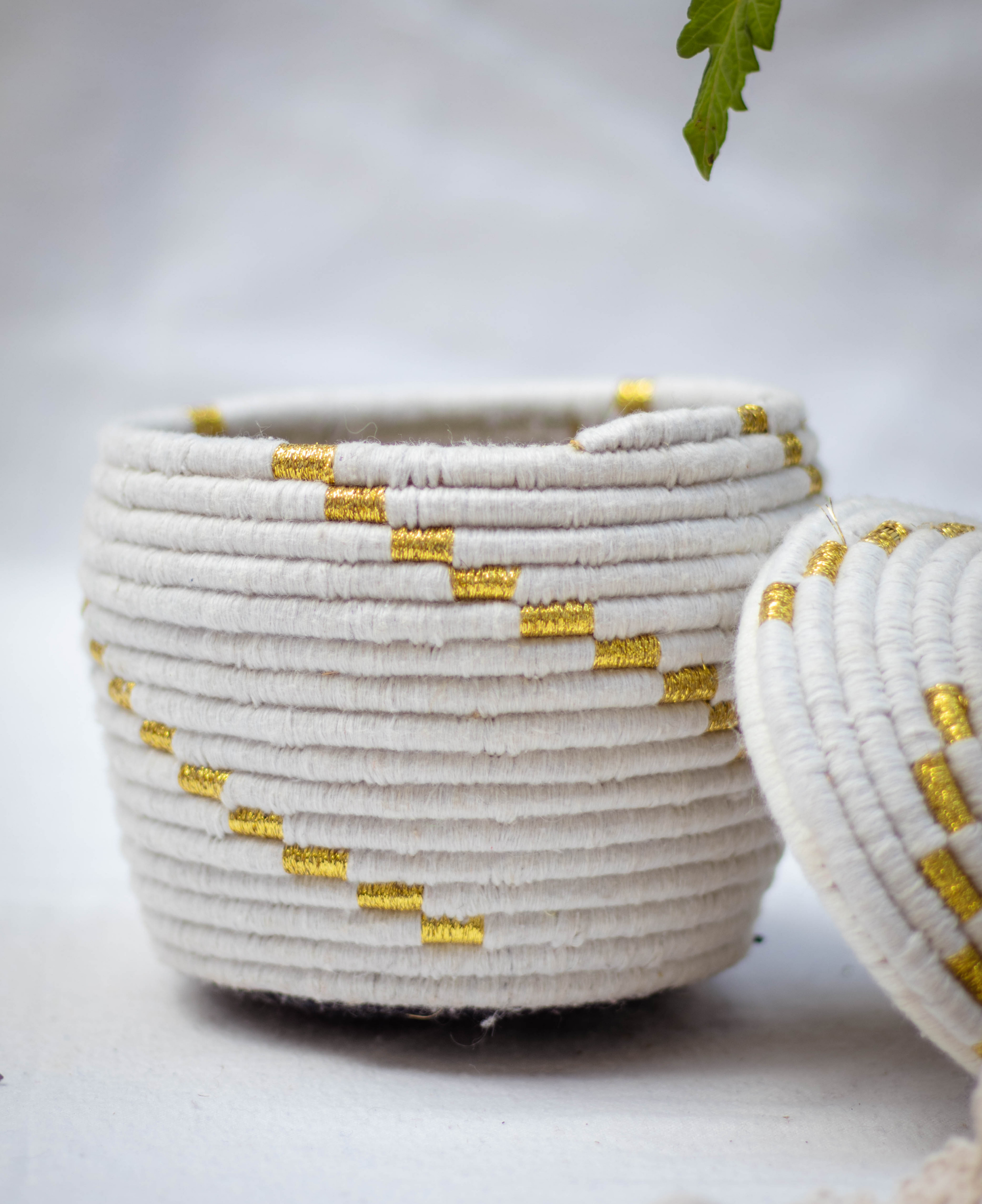 Hand-Woven Moroccan Wool Pot - 029