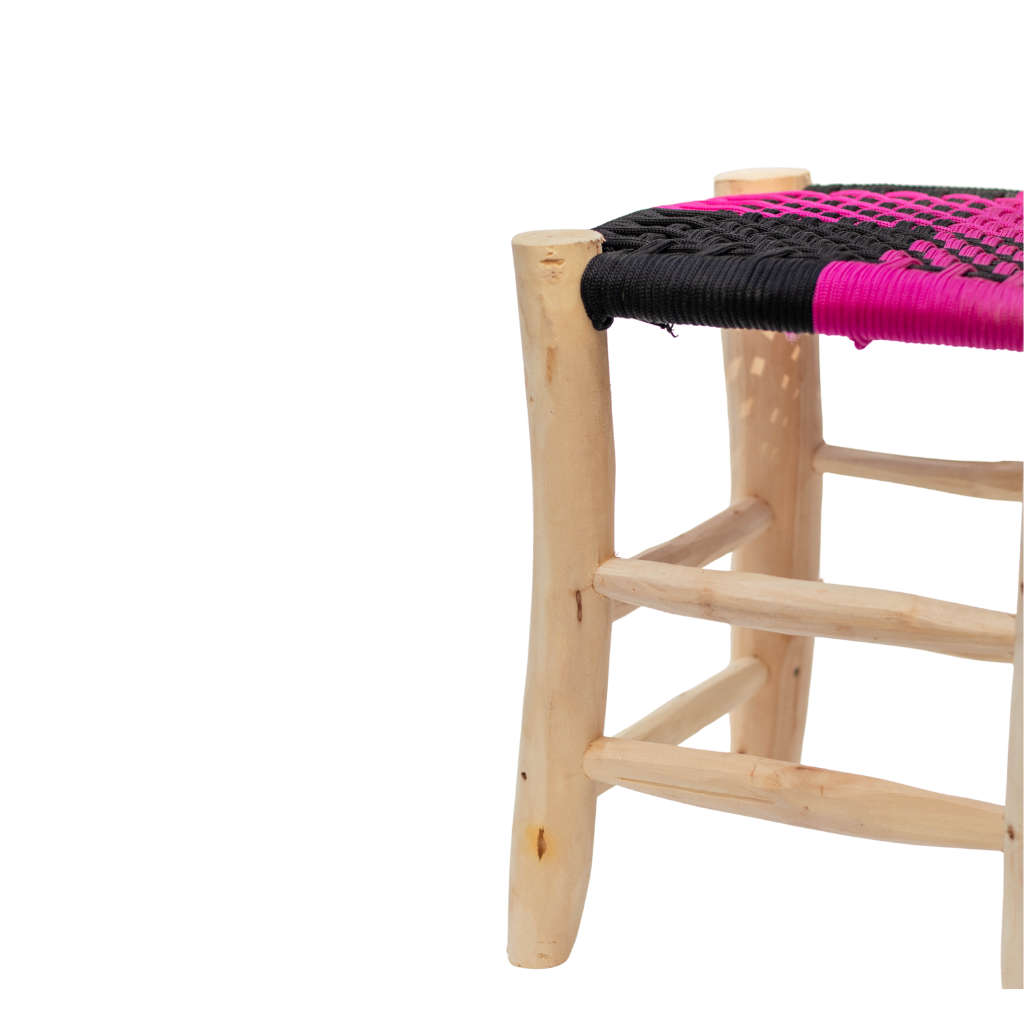 Moroccan Handmade Stool Braided Rope Weaving, 008