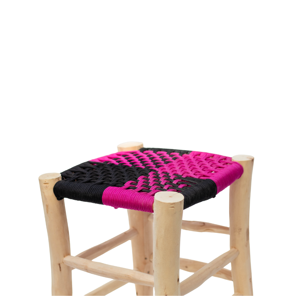 Moroccan Handmade Stool Braided Rope Weaving, 008