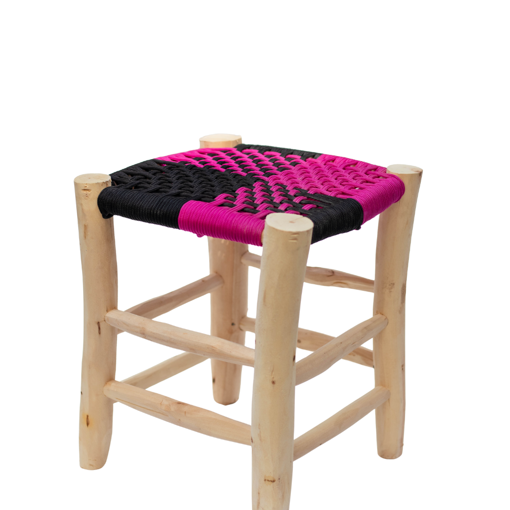 Moroccan Handmade Stool Braided Rope Weaving, 008