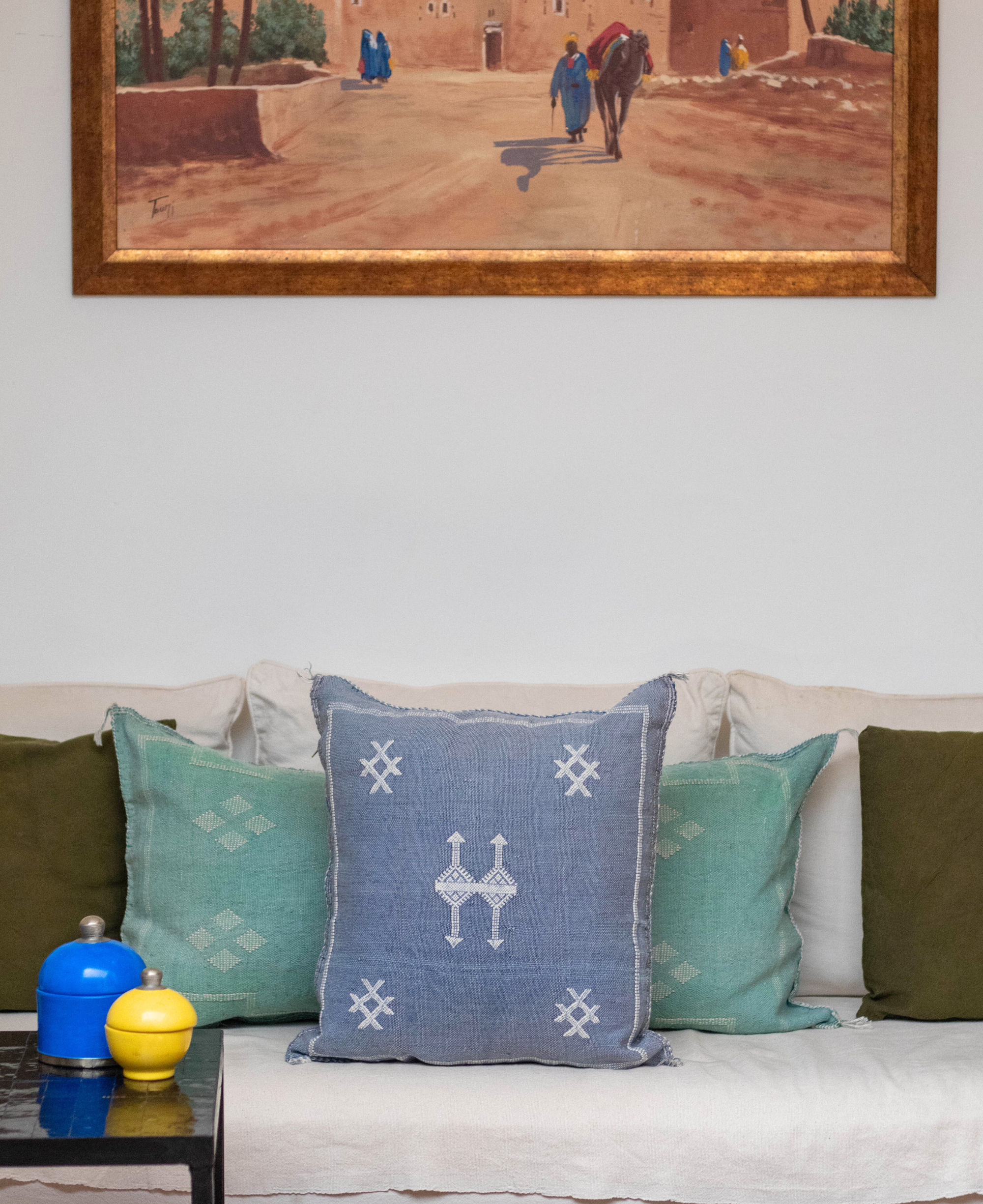 Handmade Moroccan Cactus Silk Cushion Cover - 21