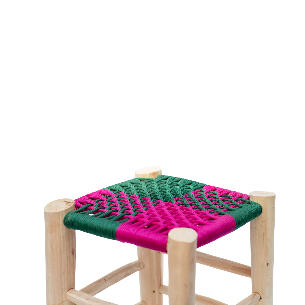 Moroccan Handmade Stool Braided Rope Weaving, 011