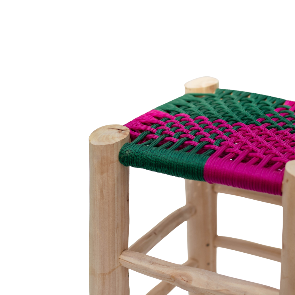 Moroccan Handmade Stool Braided Rope Weaving, 011