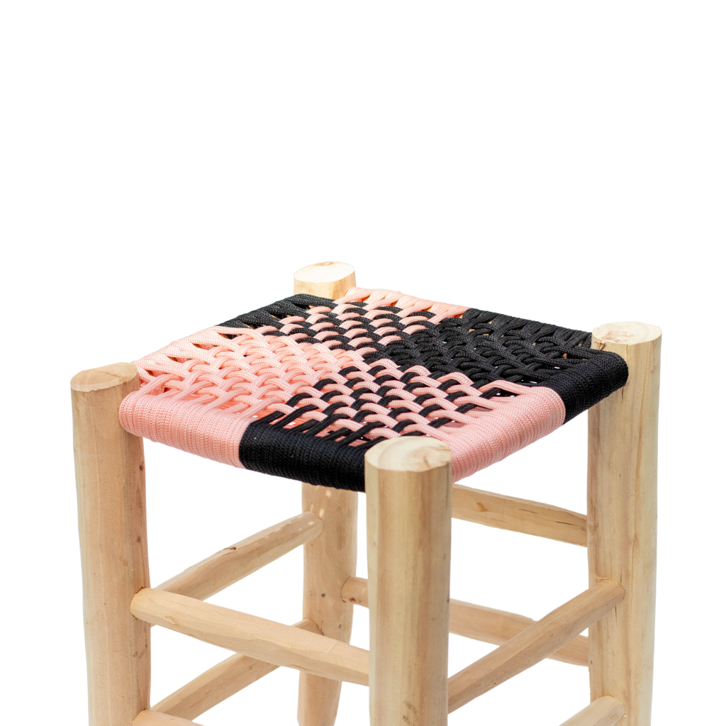 Moroccan Handmade Stool Braided Rope Weaving, 012
