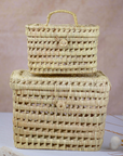 Handwoven Wicker Storage Basket with Lid