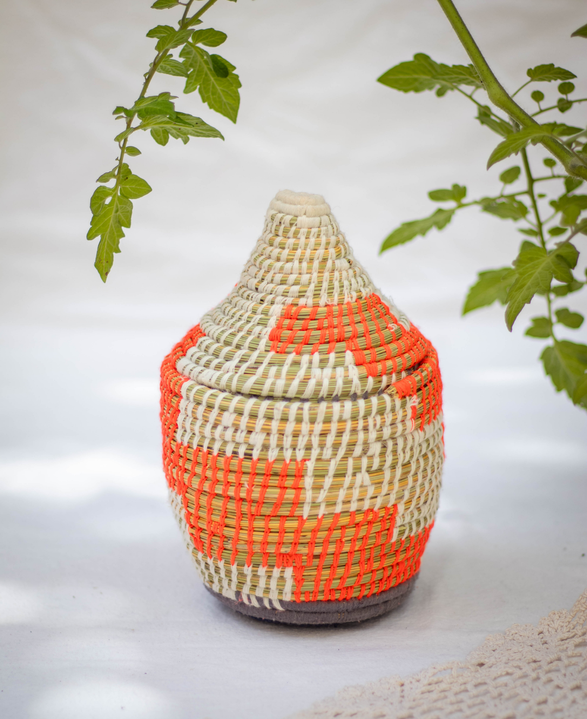 Hand-Woven Moroccan Wool Pot - 030