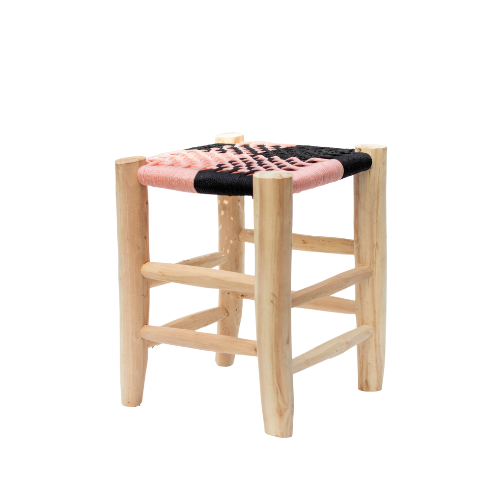 Moroccan Handmade Stool Braided Rope Weaving, 012