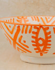 Handmade Moroccan Berber Eye Pedestal Bowl - Orange