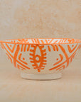 Handmade Moroccan Berber Eye Pedestal Bowl - Orange