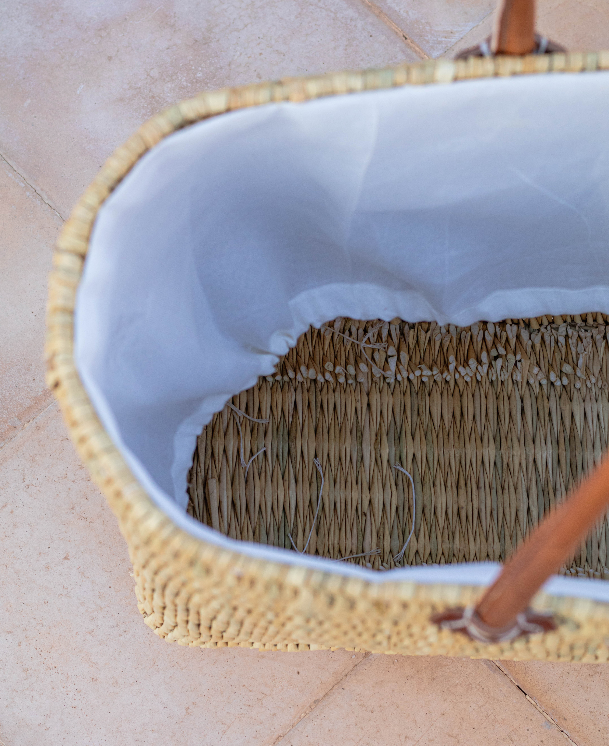 Handwoven Moroccan Reed Basket