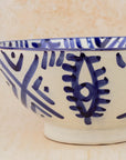 Handmade Moroccan Berber Eye Pedestal Bowl - Blue