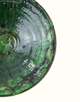 Large Moroccan Vintage Green Glazed Pedestal Fruit Bowl