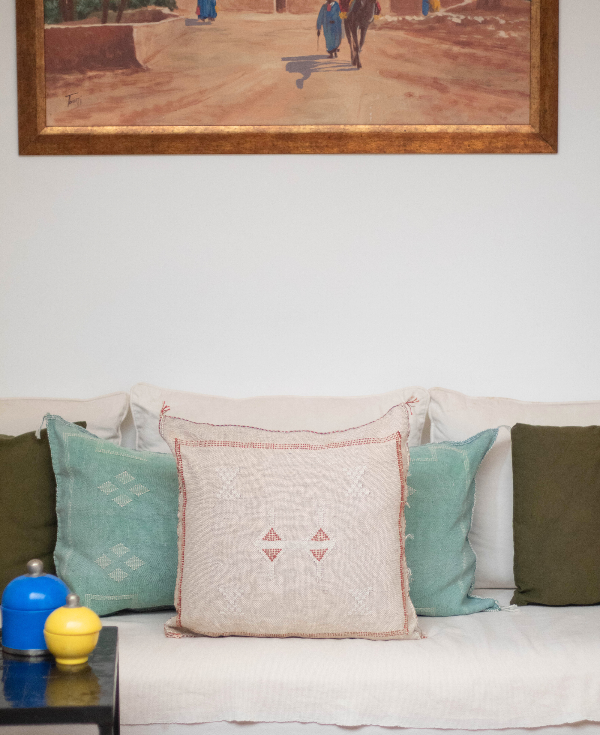 Handmade Moroccan Cactus Silk Cushion Cover - 23