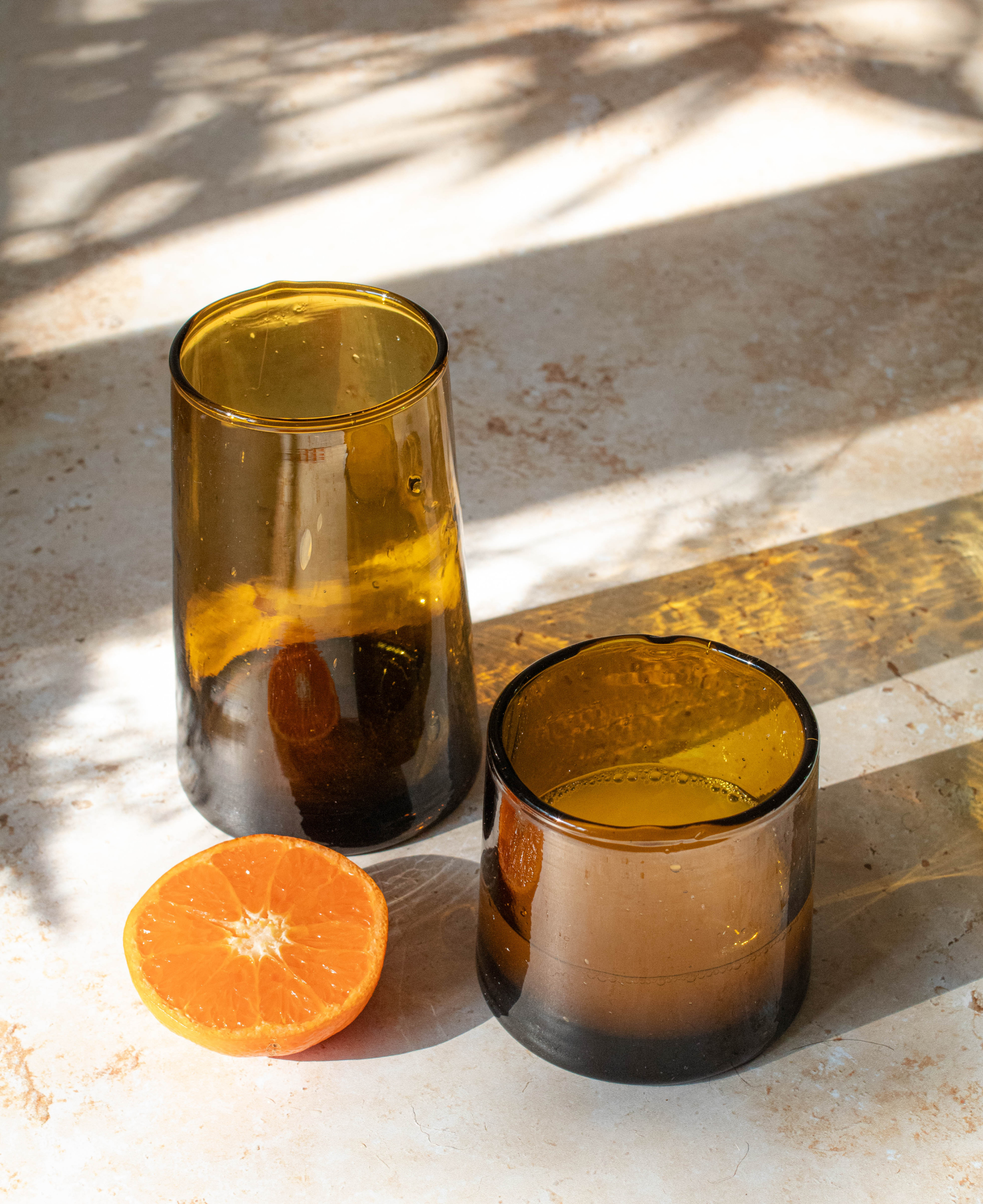 Recycled Moroccan Amber Tumbler/Highball Glass