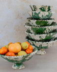 Handmade Tamegroute Bowl - Green (Half-Glazed Splatter)