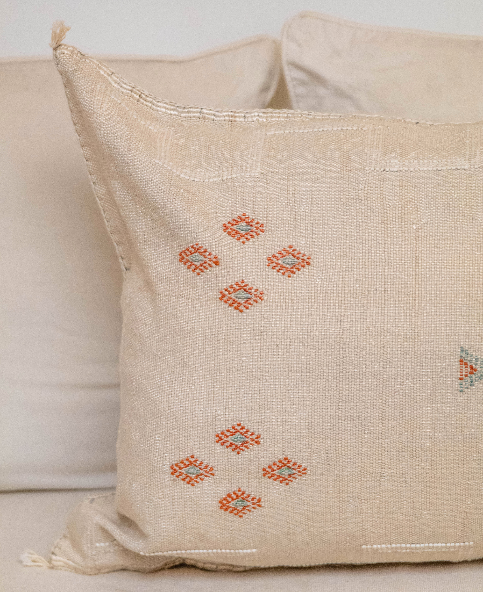 Handmade Moroccan Cactus Silk Cushion Cover – Luxury Sabra Pillow