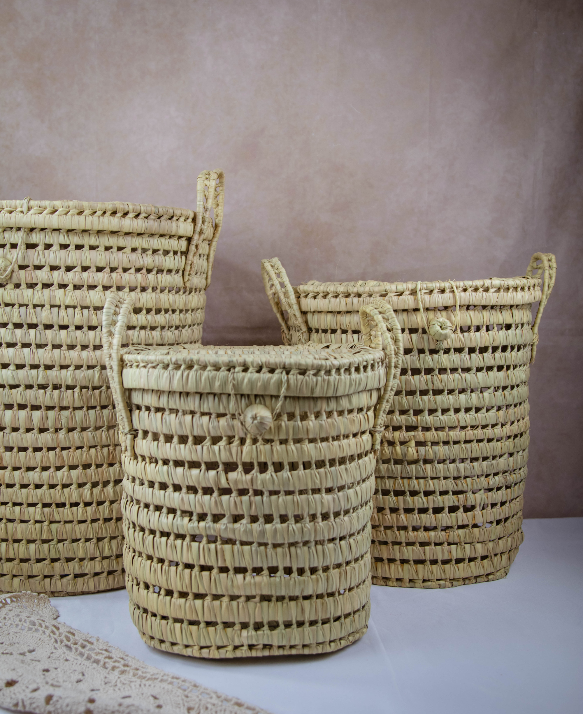 Moroccan Handmade Woven Laundry Storage Basket