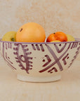 Handmade Moroccan Berber Eye Pedestal Bowl - Purple