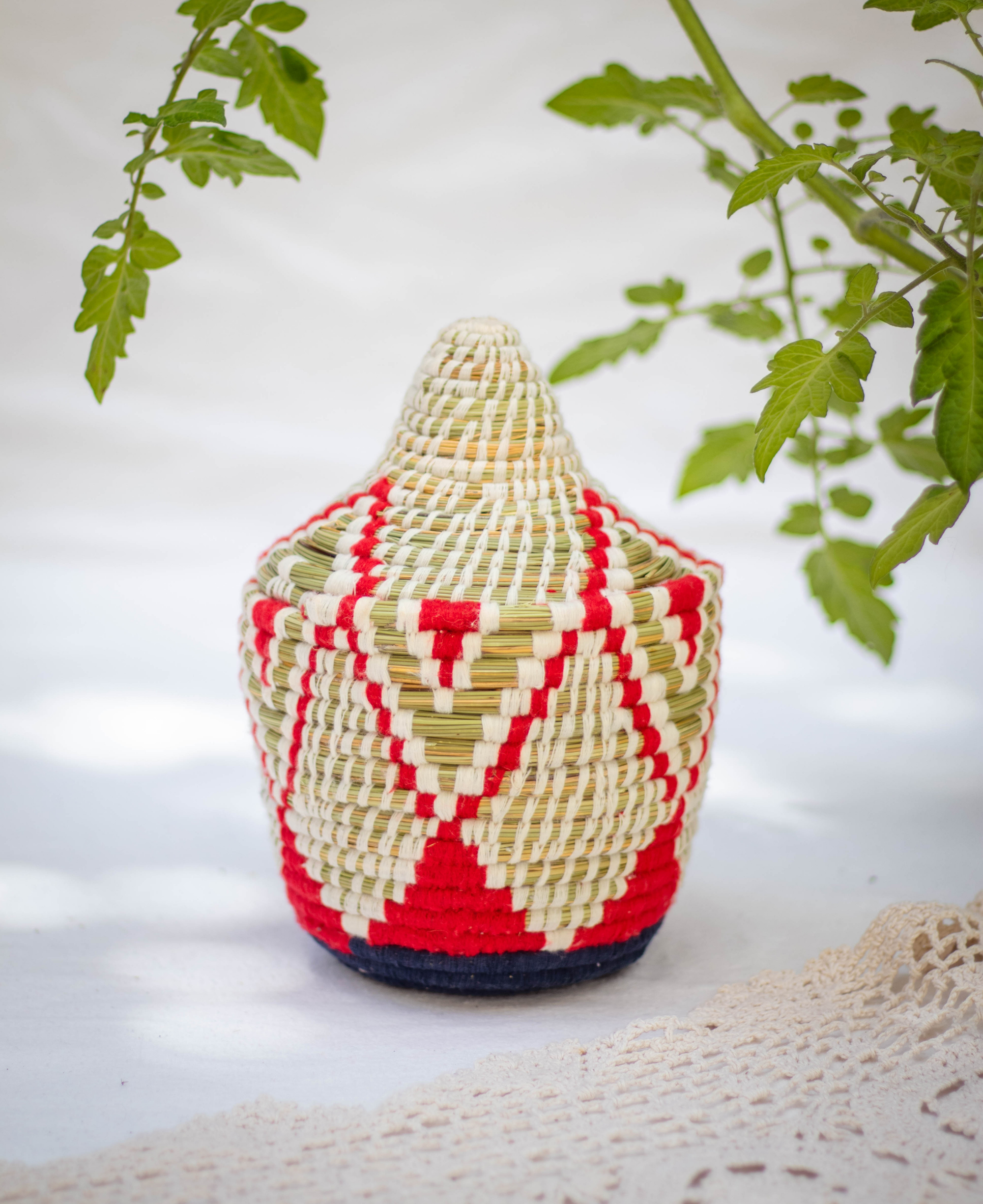 Hand-Woven Moroccan Wool Pot - 032
