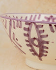 Handmade Moroccan Berber Eye Pedestal Bowl - Purple