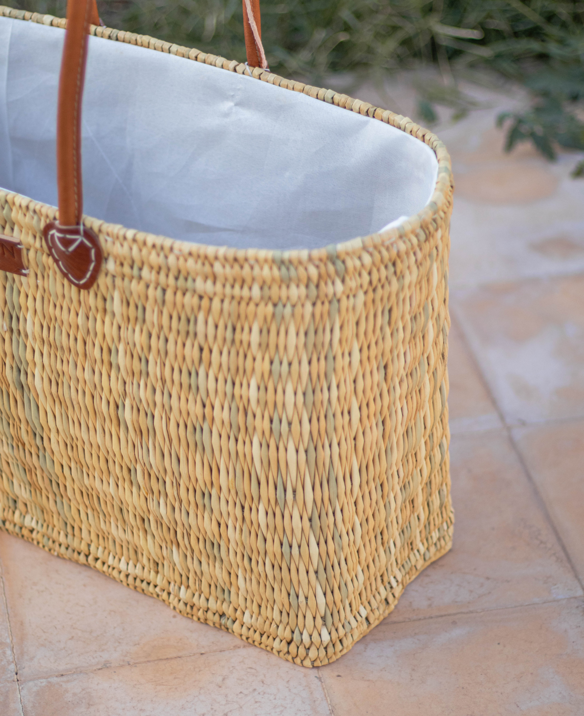 Handwoven Moroccan Reed Basket